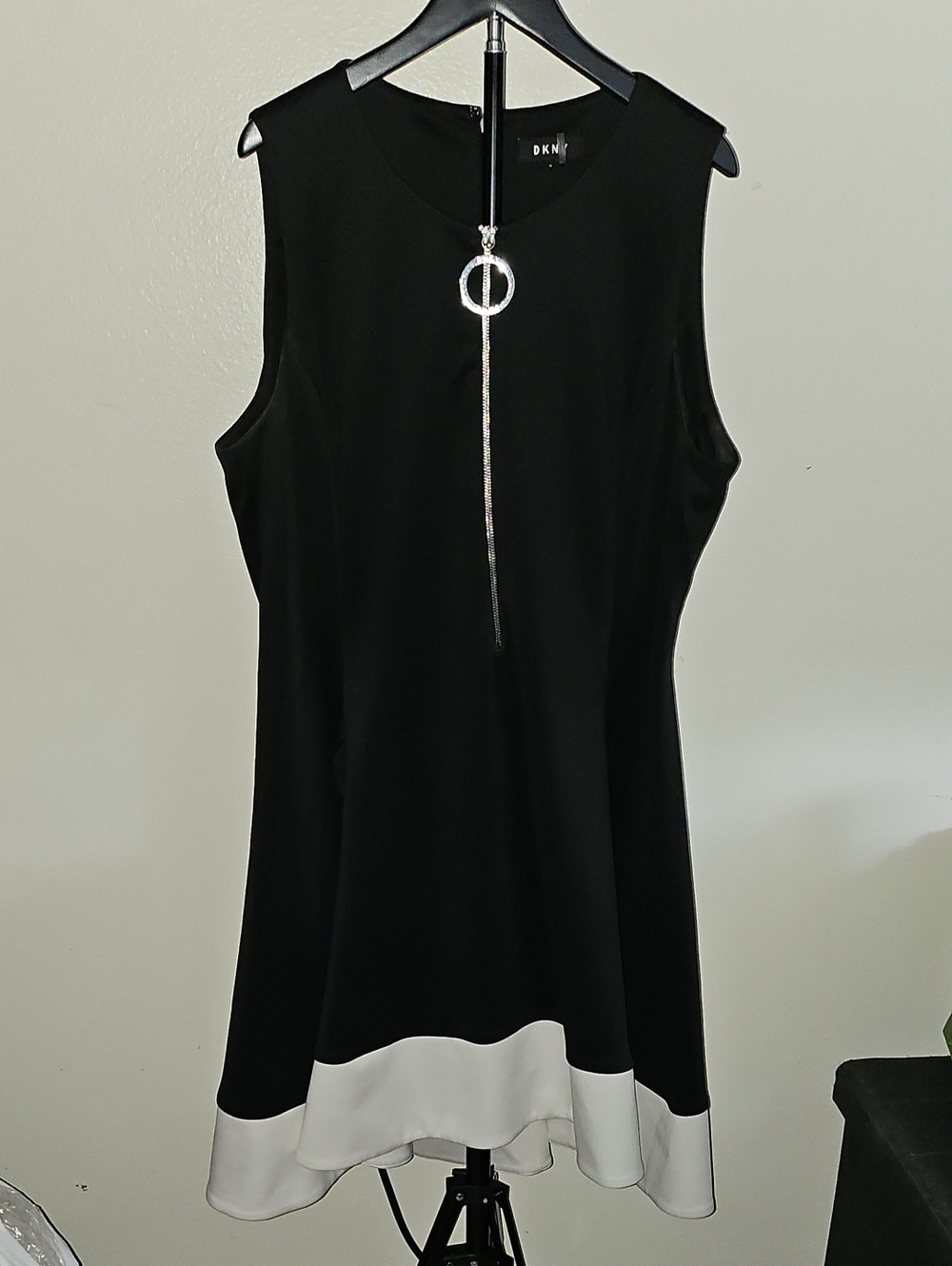 DKNY Two-Tone Black and White Mini Dress